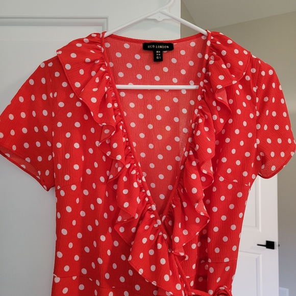 QED London short sleeve polka-dot wrap dress - Picture 2 of 3